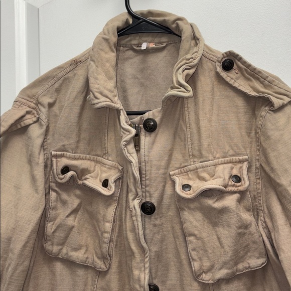 Free People Not Your Brothers Surplus Jacket Utility Tan Women's Oversized Small - Picture 7 of 11